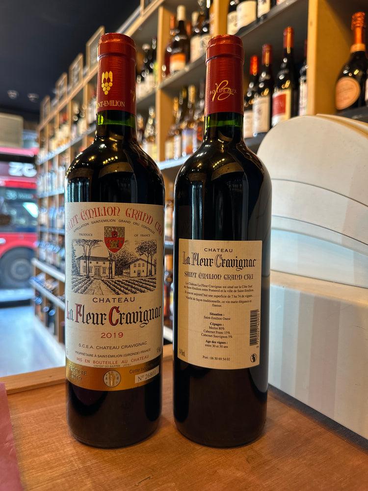 Chateau La Fleur Cravignac Red Wine - Grand Cru Merlot Carbernet Sauvigon Saint Emilion 2019 14% ABV