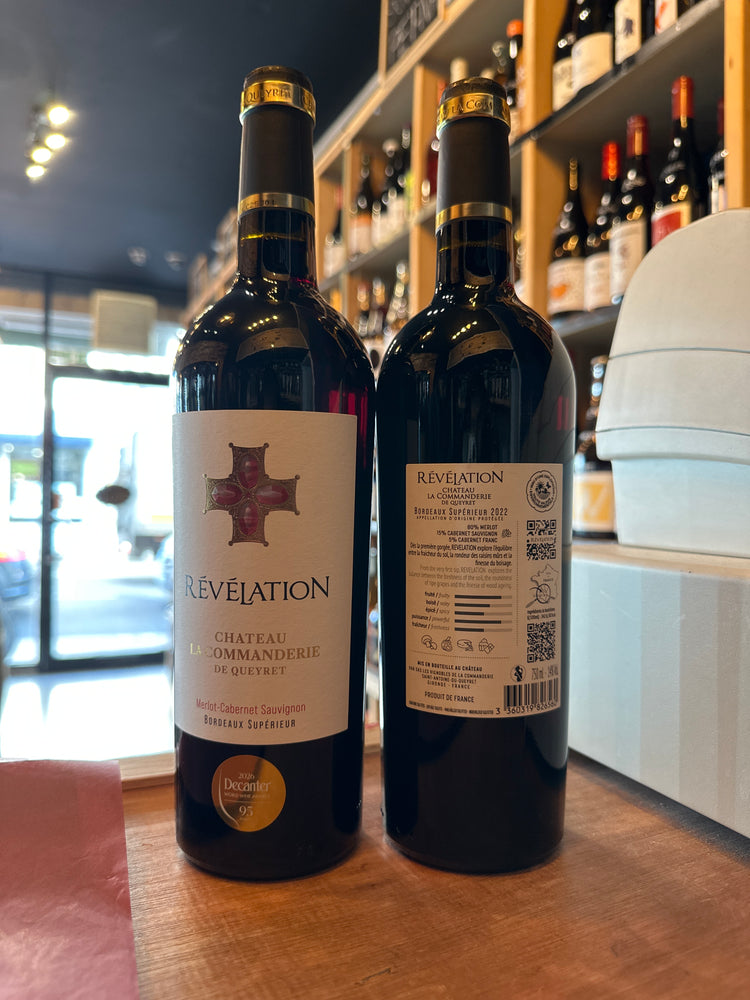 Revelation Red Wine - Château La Commanderie de Queyret Merlot Cabernet Sauvignon Bordeaux Superieur 2022 14% ABV