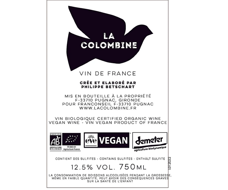 La Colombine, Pure Juice, Natural Wine / ORGANIC and biodynamic wine certified Demeter and Vegan